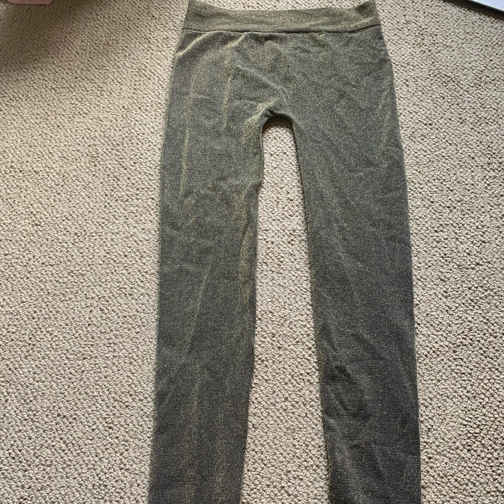 1X gold sparkly leggings